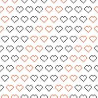 Seamless Pixel Heart Pattern Swatch vector