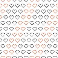 Seamless Pixel Heart Pattern Swatch vector