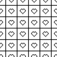 Seamless Pixel Heart Pattern Swatch vector