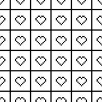 Seamless Pixel Heart Pattern Swatch vector