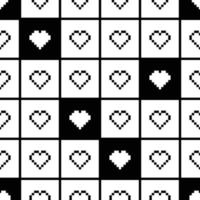 Seamless Pixel Heart Pattern Swatch vector