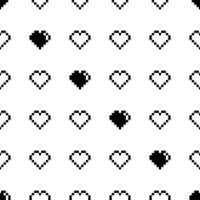 Seamless Pixel Heart Pattern Swatch vector