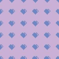 Seamless Pixel Heart Pattern Swatch vector