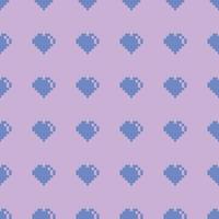 Seamless Pixel Heart Pattern Swatch vector