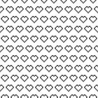 Seamless Pixel Heart Pattern Swatch vector