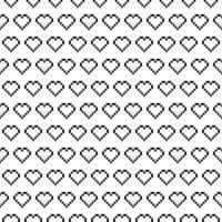 Seamless Pixel Heart Pattern Swatch vector