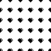Seamless Pixel Heart Pattern Swatch vector