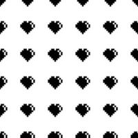 Seamless Pixel Heart Pattern Swatch vector