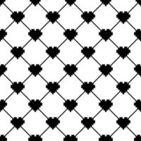 Seamless Pixel Heart Pattern Swatch vector