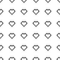 Seamless Pixel Heart Pattern Swatch vector