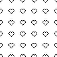 Seamless Pixel Heart Pattern Swatch vector