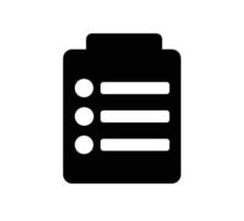 Clipboard with checklist icon on white background. Vector illustration.