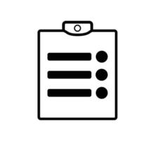 Clipboard with checklist icon on white background. Vector illustration.