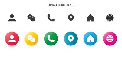 elementos de icono de contacto vector