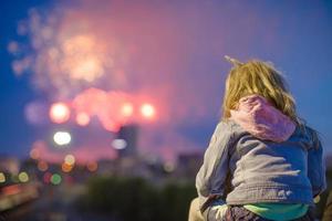 Little watching watching the fireworks photo