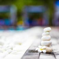 Stacked rocks for wellness concept photo