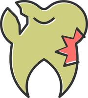 caries diente vector icono