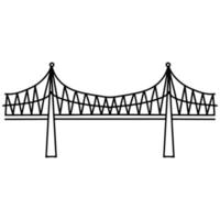 Bridge in hand drawn doodle style. Architecture construction of city bridge. Vector illustration isolated on white background.