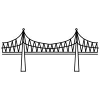 Bridge in hand drawn doodle style. Architecture construction of city bridge. Vector illustration isolated on white background.