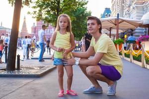 Father and daughter outdoors photo