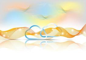 Wave orange light innovation bright clouds background. vector illustration.