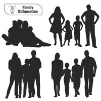 Vector collection of family silhouettes