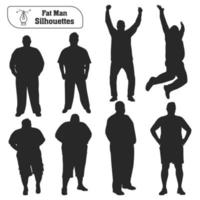 Fat man Silhouettes vector collection