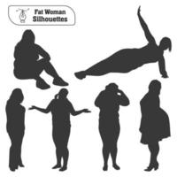 Fat Woman Silhouettes vector collection