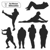 Fat Woman Silhouettes vector collection