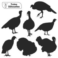 colección de vectores de silueta de pavo animal en diferentes poses