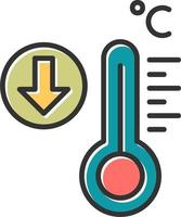 icono de vector de baja temperatura