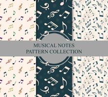 Collection Of Musical Notes Pattern For Music Design, Package, Background Vector Illustration