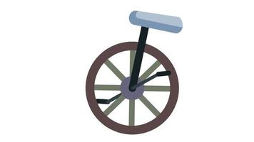 uno rueda bicicleta lazo animación, equilibrio concepto video