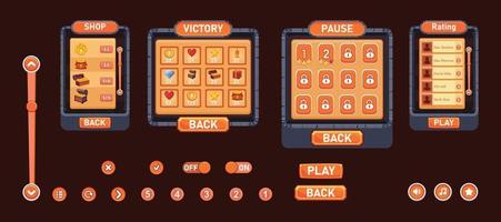List of mobile games , Game UI kit ,  user interface ui - ux vector