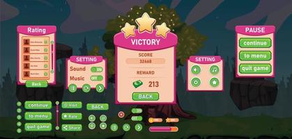 List of mobile games , Game UI kit ,  user interface ui - ux vector