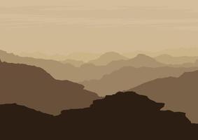 montañas paisaje con el marrón tono, vector ilustración.