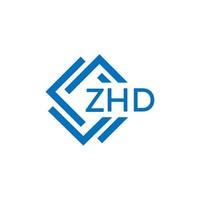 ZHD technology letter logo design on white background. ZHD creative initials technology letter logo concept. ZHD technology letter design. vector