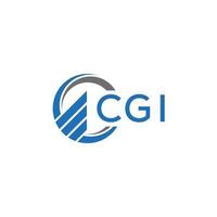 CGI Flat accounting logo design on white background. CGI creative initials Growth graph letter logo concept. CGI business finance logo design. vector