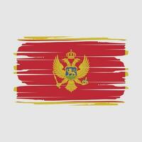 vector de cepillo de bandera de montenegro