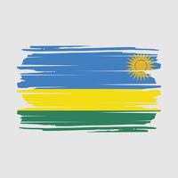 vector de pincel de bandera de ruanda