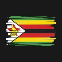 Zimbabwe Flag Brush Vector