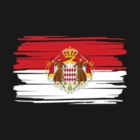 Monaco Flag Brush Vector