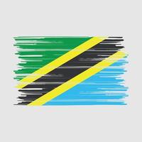 cepillo de bandera de tanzania vector