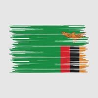 cepillo de bandera de zambia vector