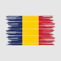 cepillo de bandera de chad vector