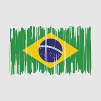 Brazil Flag Brush Vector Illustration