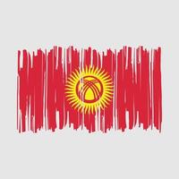 Kyrgyzstan Flag Brush Vector Illustration