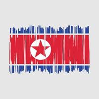 North Korea Flag Brush Vector Illustration