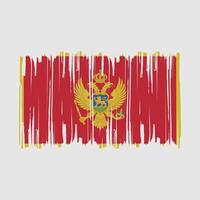 Ilustración de vector de cepillo de bandera de montenegro