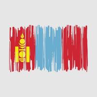 Mongolia Flag Brush Vector Illustration